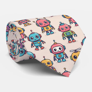 Cute Kawaii Robot Patroon Stropdas