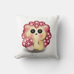 Cute Kawaii Rode Paddenstoel Egeltje Art Kussen
