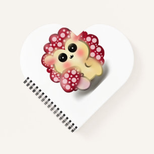 Cute Kawaii Rode Paddenstoel Egeltje Kunst Notitieboek