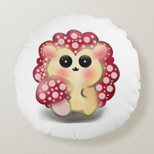 Cute Kawaii Rode Paddenstoel Egeltje Toadstoel Kun Rond Kussen