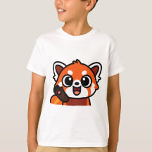 Cute Kawaii Rode Panda Cartoon T-Shirt