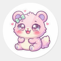 Cute Kawaii Roze Beer Pastel Chibi Kat Hart St