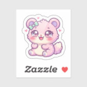 Cute Kawaii Roze Beer Pastel Chibi Kat Hart St Sticker (Vel)