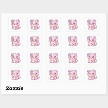 Cute Kawaii Roze Beer Pastel Chibi Kat Hart St