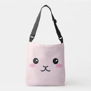 Cute, kawaii, roze bunny design crossbody tas