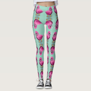 Cute Kawaii Roze Eend & Harten Babykamer Kunst Leggings