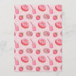 Cute Kawaii Roze Esthetische Voedingsmiddelen Naad Kaart