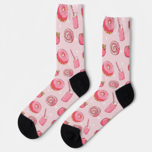 Cute Kawaii Roze Esthetische Voedingsmiddelen Naad Sokken