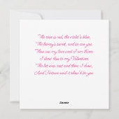 Cute Kawaii Roze Pastel Harten Valentijnsdag Feestdagenkaart (Achterkant)