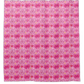 Cute Kawaii Roze Strikken Douchegordijn (Voorkant)