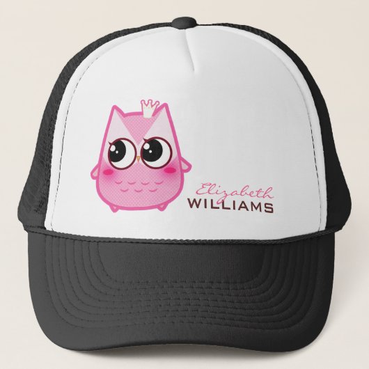 Cute kawaii roze uil - Gepersonaliseerd Trucker Pet (Voorkant)
