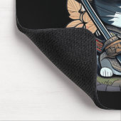 Cute Kawaii Samurai Warrior Kawaii Cat Japans Muismat (Hoek)
