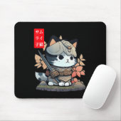 Cute Kawaii Samurai Warrior Kawaii Cat Japans Muismat (Met muis)