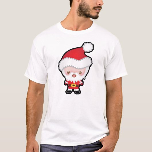 Cute Kawaii Santa Claus Kerstmis Mannen T-shirt (Voorkant)