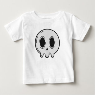 Cute Kawaii Schedel Grafische Baby T-Shirt Minimal