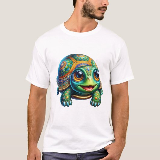 Cute Kawaii Schildpad Clipart T-shirt (Voorkant)