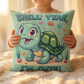 Cute Kawaii Schildpad met Grappige Woordspeling Oc Kussen