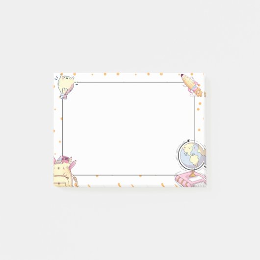 Cute Kawaii School Supplies Teacher Gift Post-it® Notes (Voorkant)