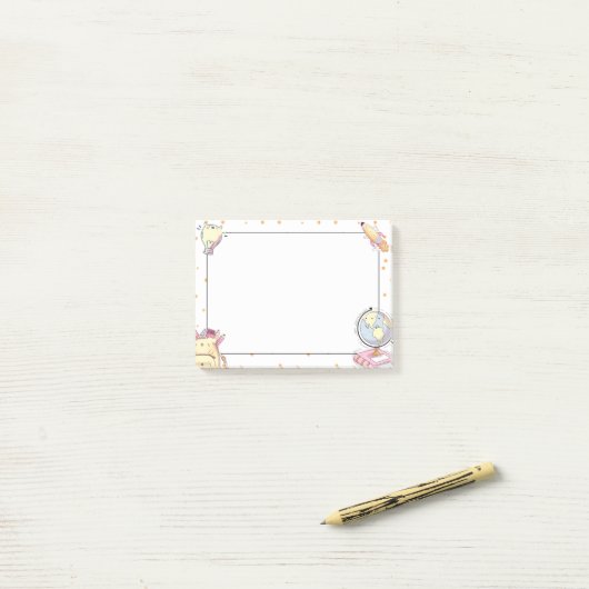 Cute Kawaii School Supplies Teacher Gift Post-it® Notes (Op bureau)