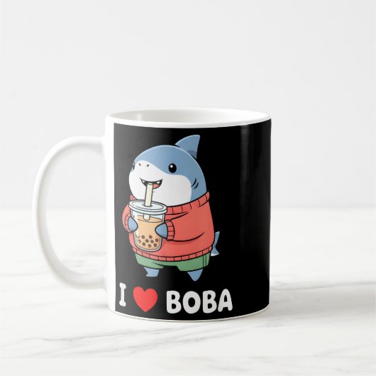 Cute Kawaii Shark Boba Tea Funny Bubble Tea Lover Koffiemok (Links)