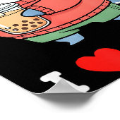 Cute Kawaii Shark Boba Tea Funny Bubble Tea Lover  Poster (Hoek)