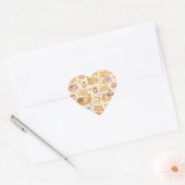 Cute Kawaii Shiba Bakery Pattern | Cozy Breakfast Hart Sticker (Envelop)