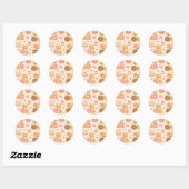 Cute Kawaii Shiba Inu Donut Pattern Ronde Sticker (Vel)