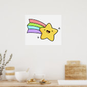 Cute Kawaii Shooting Star Poster (Keuken)