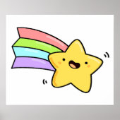 Cute Kawaii Shooting Star Poster (Voorkant)