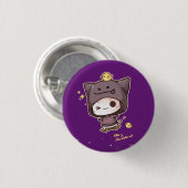 Cute kawaii skatkat met hooi ronde button 3,2 cm (Voorkant /achterkant)
