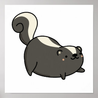 Cute Kawaii Skunk Poster