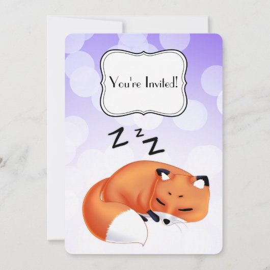 Cute Kawaii slaapvos Kaart (Achterkant)