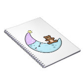 Cute Kawaii Sleepy Moon Notitieboek (Rechterzijde)