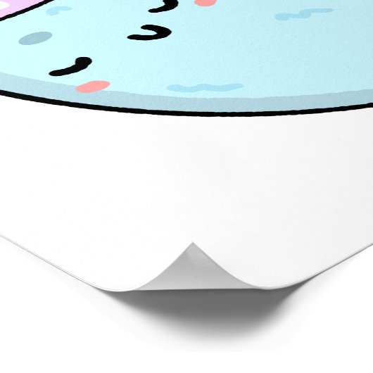 Cute Kawaii Sleepy Moon Poster (Hoek)