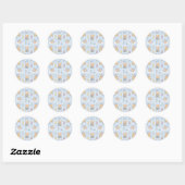 Cute Kawaii Sleepy Teddy Bear Pattern | Pastel Bed Ronde Sticker (Vel)