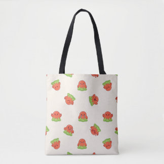 Cute Kawaii Slijm Monster Uitdrukkingen Patroon Tote Bag