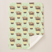 Cute Kawaii Sloth in Coffee Cup Sherpa Deken (Voorkant)