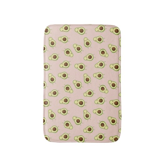 Cute Kawaii Smiling Avocado Pattern Badmat (Voorkant Verticaal)
