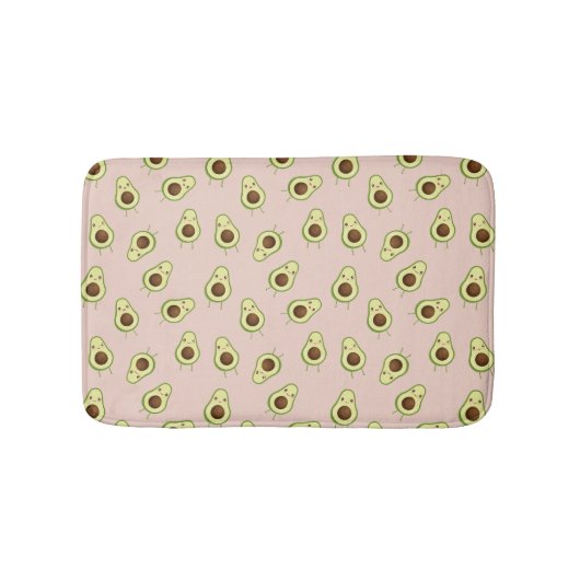 Cute Kawaii Smiling Avocado Pattern Badmat (Voorkant)
