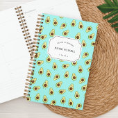 Cute Kawaii Smiling Avocado Pattern Personalized Planner
