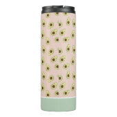 Cute Kawaii Smiling Avocado Pattern Personalized Thermosbeker (Achterkant)
