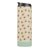 Cute Kawaii Smiling Avocado Pattern Personalized Thermosbeker (Geroteerd rechts)