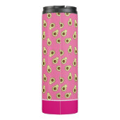 Cute Kawaii Smiling Avocado Pattern Personalized Thermosbeker (Achterkant)