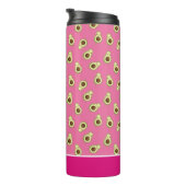 Cute Kawaii Smiling Avocado Pattern Personalized Thermosbeker (Geroteerd rechts)