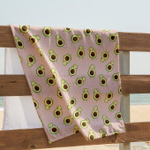 Cute Kawaii Smiling Avocado Pattern Strandlaken