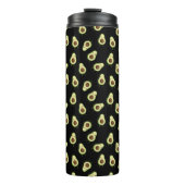 Cute Kawaii Smiling Avocado Pattern Thermosbeker (Voorkant)