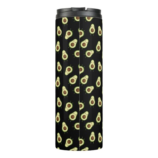 Cute Kawaii Smiling Avocado Pattern Thermosbeker (Achterkant)