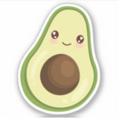 Cute Kawaii Smiling Avocado Sticker (Voorkant)