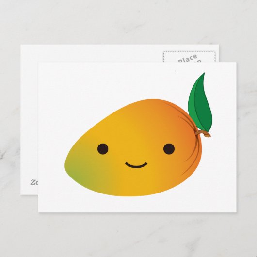 Cute Kawaii Smiling Mango Briefkaart (Voorkant / Achterkant)