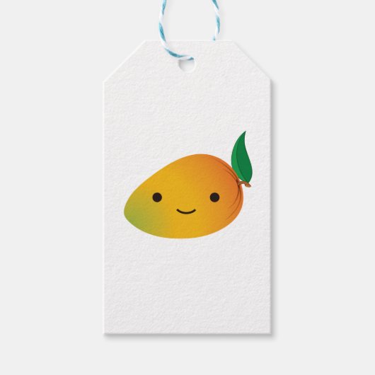 Cute Kawaii Smiling Mango Cadeaulabel (Voorkant)